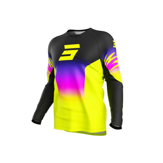 Maillot cross enfant Shot 2025 Draw X-Trem - Jaune Fluo