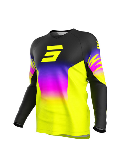 Maillot cross enfant Shot 2025 Draw X-Trem - Jaune Fluo