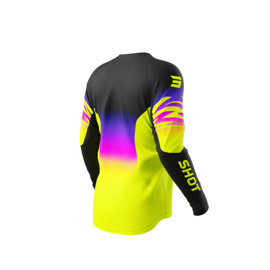 Maillot cross enfant Shot 2025 Draw X-Trem - Jaune Fluo
