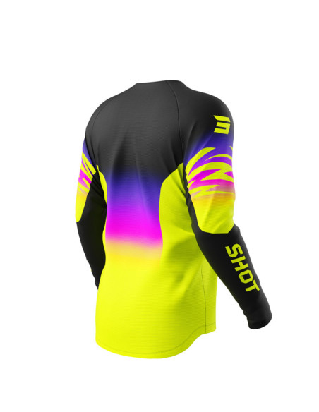 Maillot cross enfant Shot 2025 Draw X-Trem - Jaune Fluo