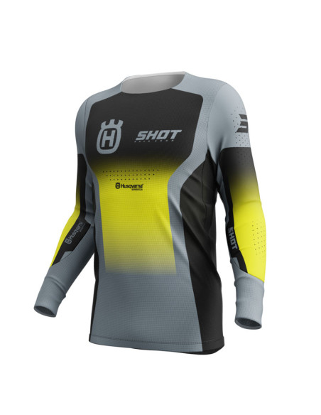 Maillot cross Shot 2025 Aerolite Husqvarna - Noir Gris