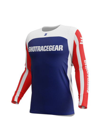 Maillot cross Shot 2025 Contact Mythic - Bleu Rouge