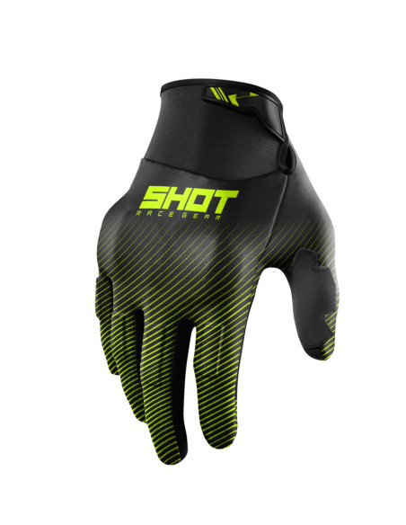 Gants cross Shot 2025 Drift Rim - Jaune Fluo