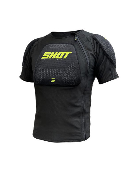 Gilet de protection enfant Shot 2025 Airlight manches courtes - Noir Jaune Fluo