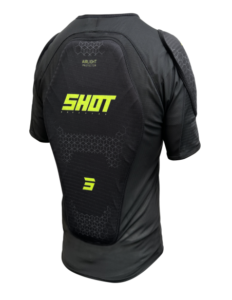 Gilet de protection enfant Shot 2025 Airlight manches courtes - Noir Jaune Fluo