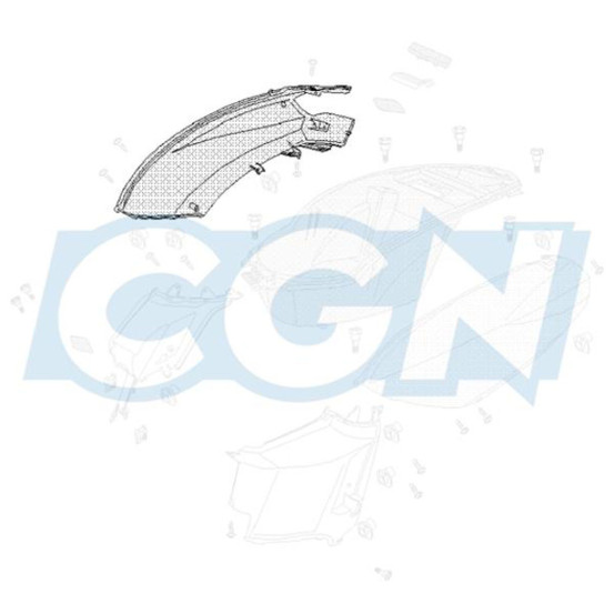 Carénage coque arrière scooter Droite origine Peugeot 50 Kisbee 2T / 4T Chocolate