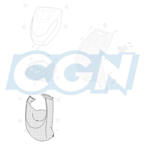 Carénage tablier avant inférieur scooter origine Peugeot Kisbee 2T / 4T Iced Grey