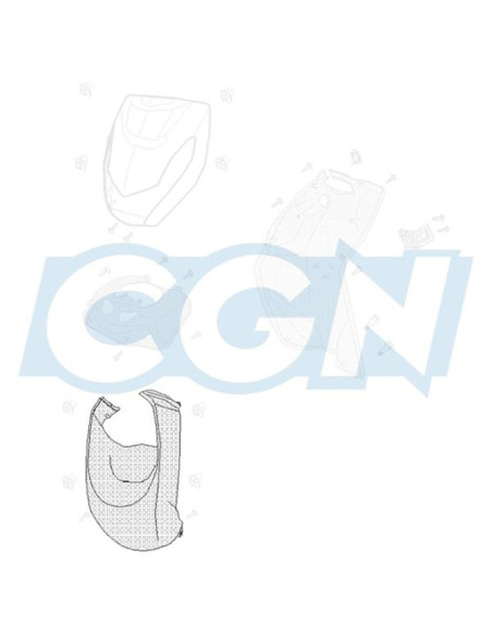 Carénage tablier avant inférieur scooter origine Peugeot Kisbee 2T / 4T Iced Grey