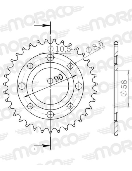 Couronne Stealth Supersprox Bi-métal Pas 420 Rouge 54 dents CA117SR