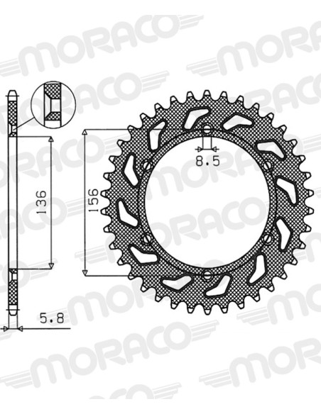 Couronne Stealth Supersprox Bi-matière Beta GAS GAS Husqvarna Rouge 48 dents