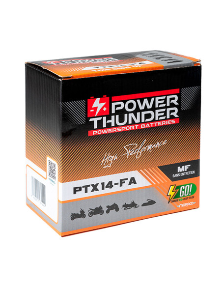 Batterie moto 12v POWER THUNDER YTX14 FA