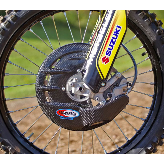 Protection carbone disque avant PROCARBON avec support Suzuki 250 RMZ 2007-2020 450 RMZ 2005-2020