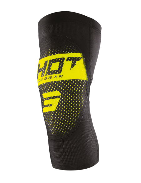 Genouillères enfant Shot Airlight - Noir Jaune Fluo
