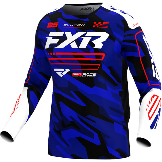 Maillot cross enfant FXR 2025 Clutch Bleu Camo Rouge