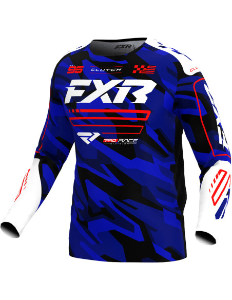 Maillot cross enfant FXR 2025 Clutch Bleu Camo Rouge