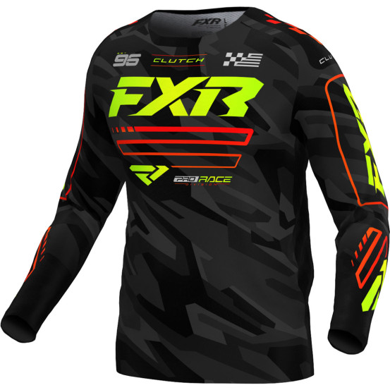 Maillot cross FXR 2025 Clutch Gris Jaune Fluo Camo