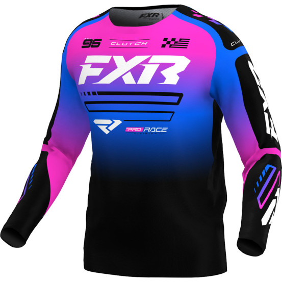 Maillot cross FXR 2025 Clutch Noir Bleu Rose