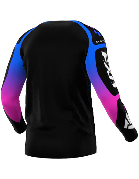Maillot cross FXR 2025 Clutch Noir Bleu Rose