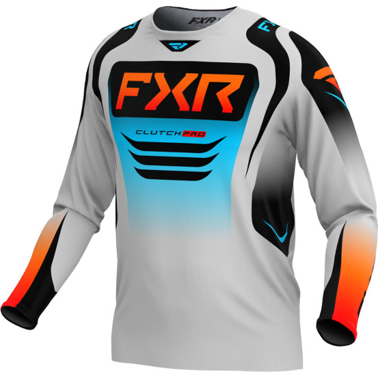 Maillot cross FXR 2025 Clutch Pro Gris Bleu Orange
