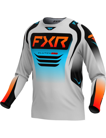Maillot cross FXR 2025 Clutch Pro Gris Bleu Orange