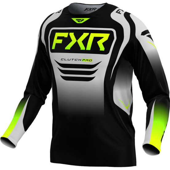 Maillot cross FXR 2025 Clutch Pro Noir Gris Jaune Fluo