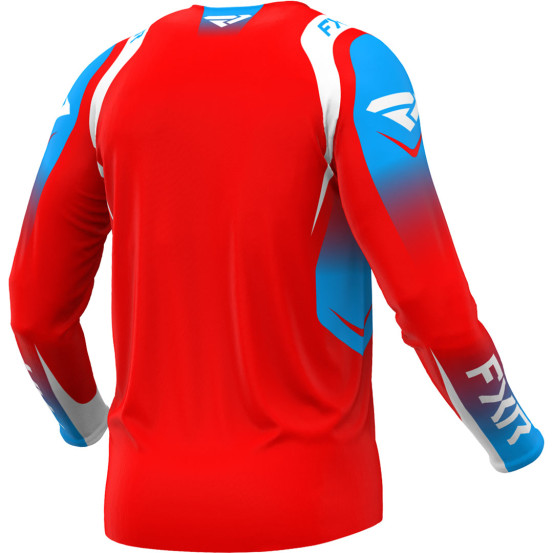 Maillot cross FXR 2025 Clutch Pro Rouge Blanc Bleu Cyan