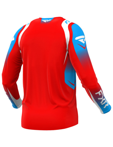 Maillot cross FXR 2025 Clutch Pro Rouge Blanc Bleu Cyan