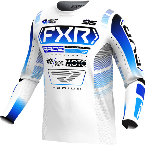 Maillot cross FXR 2025 Podium Blanc Bleu