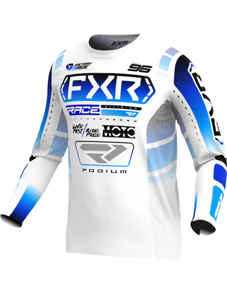 Maillot cross FXR 2025 Podium Blanc Bleu