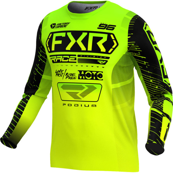 Maillot cross FXR 2025 Podium Lime Fluo Noir