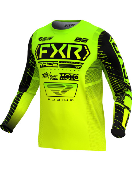 Maillot cross FXR 2025 Podium Lime Fluo Noir