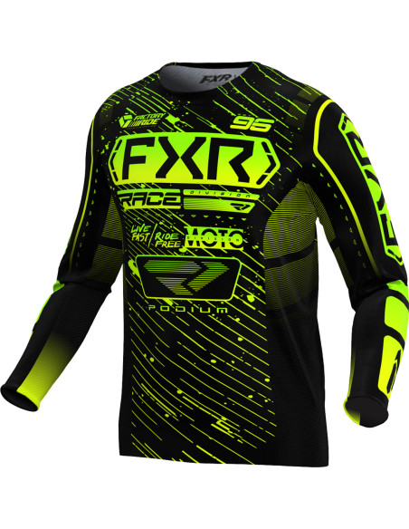 Maillot cross FXR 2025 Podium Noir Lime Fluo