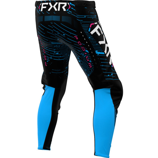 Pantalon cross enfant FXR 2025 Podium Noir Bleu cyan Rose