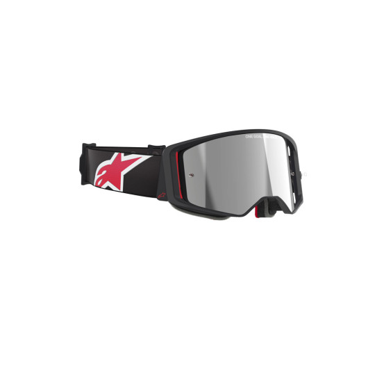 Masque cross Alpinestars Supertech Corp - Noir Rouge écran iridium Argent
