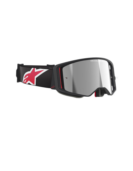 Masque cross Alpinestars Supertech Corp - Noir Rouge écran iridium Argent
