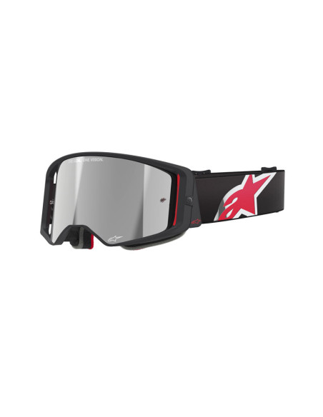 Masque cross Alpinestars Supertech Corp - Noir Rouge écran iridium Argent