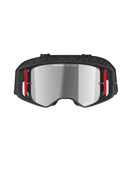 Masque cross Alpinestars Supertech Corp - Noir Rouge écran iridium Argent