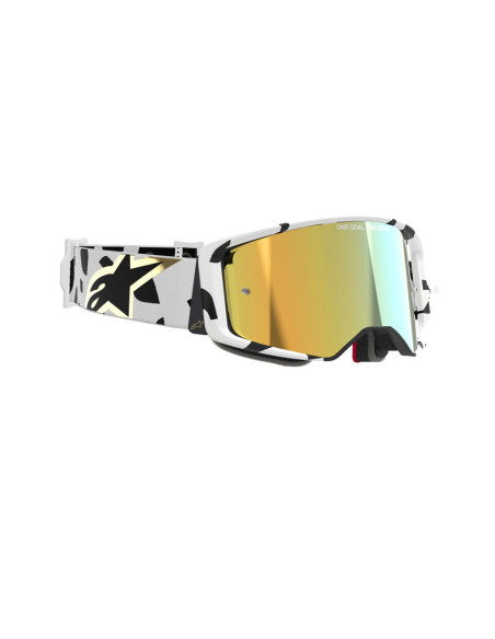 Masque cross Alpinestars Supertech Corp - Blanc Or écran iridium Or