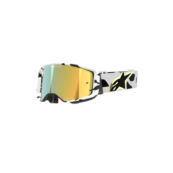 Masque cross Alpinestars Supertech Corp - Blanc Or écran iridium Or