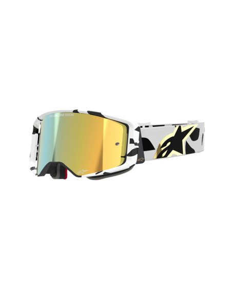 Masque cross Alpinestars Supertech Corp - Blanc Or écran iridium Or
