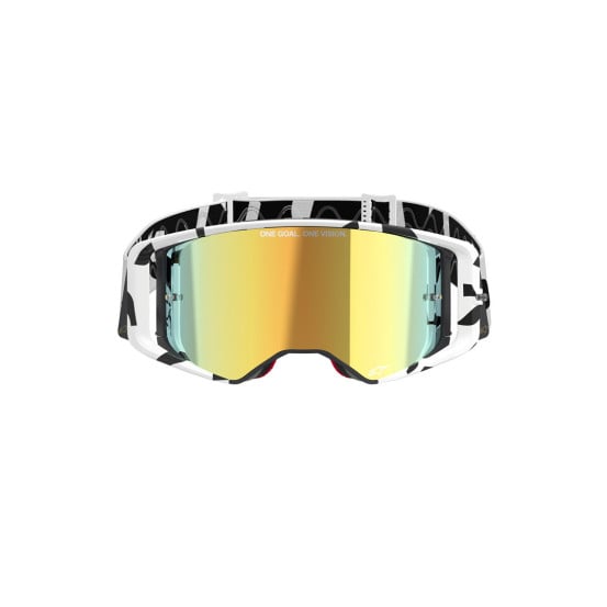 Masque cross Alpinestars Supertech Corp - Blanc Or écran iridium Or