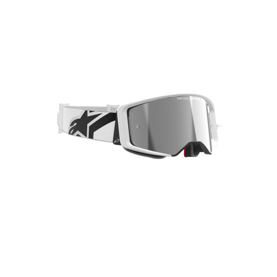 Masque cross Alpinestars Supertech Corp - Blanc écran iridium Argent