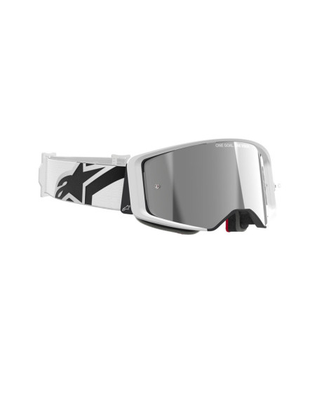 Masque cross Alpinestars Supertech Corp - Blanc écran iridium Argent