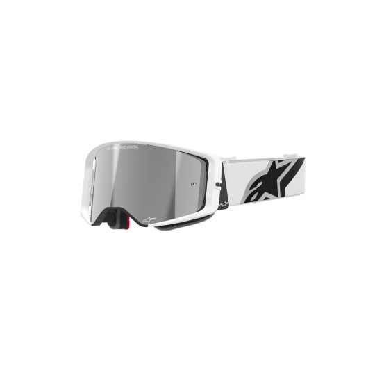 Masque cross Alpinestars Supertech Corp - Blanc écran iridium Argent