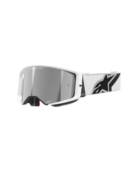 Masque cross Alpinestars Supertech Corp - Blanc écran iridium Argent