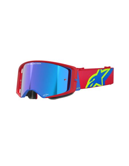 Masque cross Alpinestars Supertech Corp - Rouge Bleu écran iridium Bleu