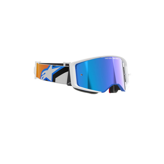 Masque cross Alpinestars Supertech Corp - Bleu Orange écran iridium Bleu