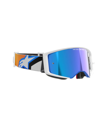 Masque cross Alpinestars Supertech Corp - Bleu Orange écran iridium Bleu