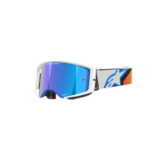 Masque cross Alpinestars Supertech Corp - Bleu Orange écran iridium Bleu