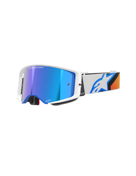 Masque cross Alpinestars Supertech Corp - Bleu Orange écran iridium Bleu